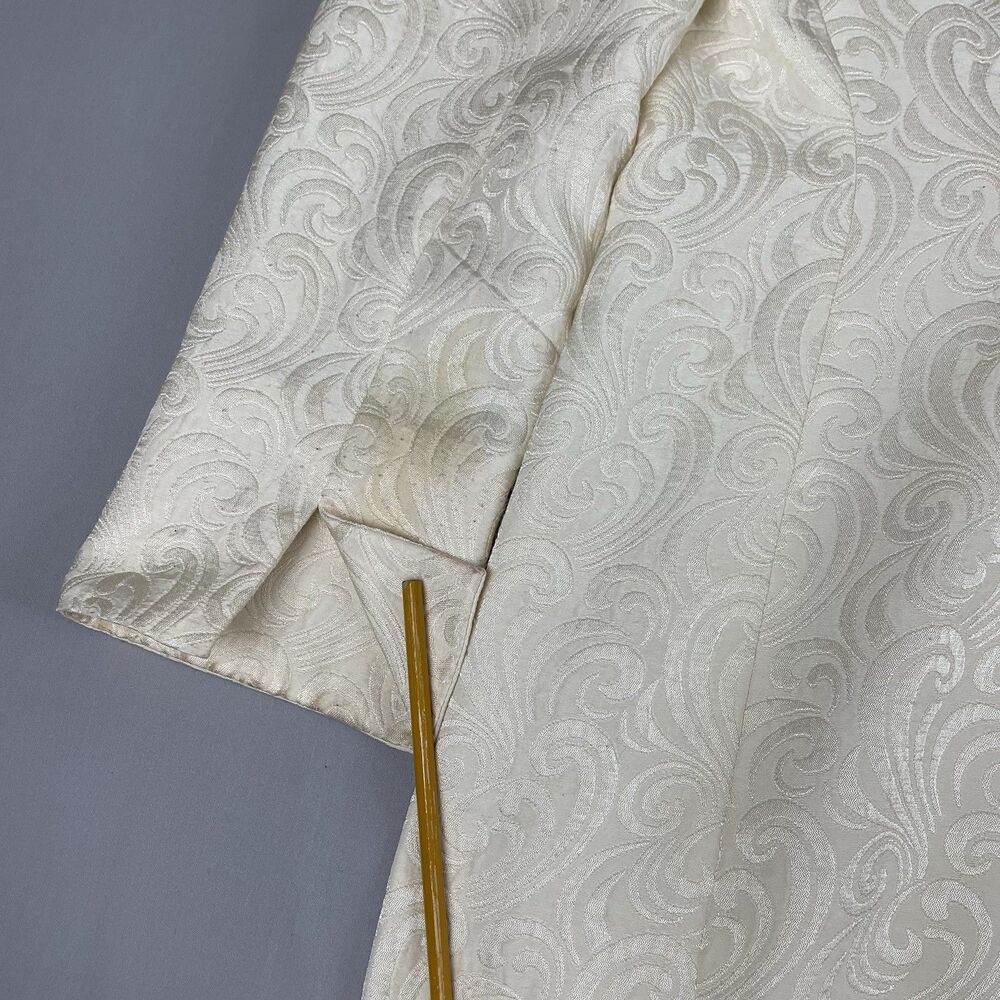 Tahari Arthur S. Levine 2 Piece Brocade Coat Dress Set Women's 12 Ivory Wedding - Picture 15 of 16